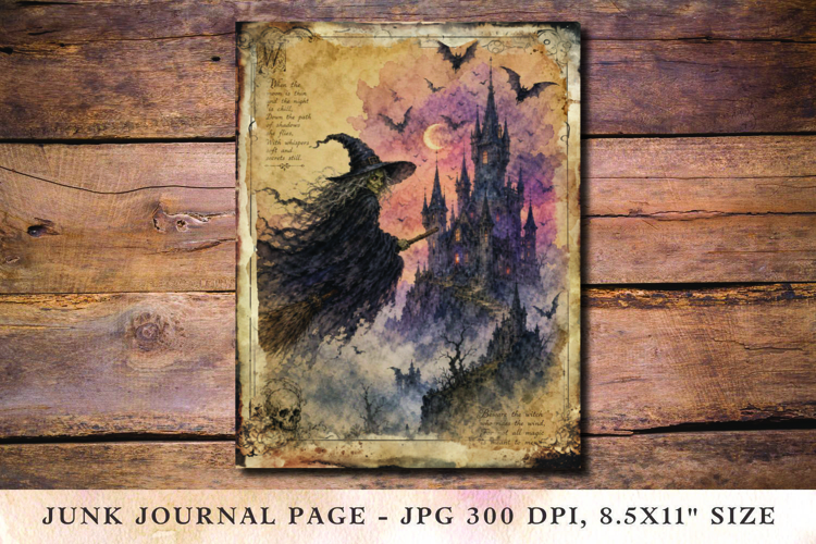 Junk Journal Pages - halloween witch