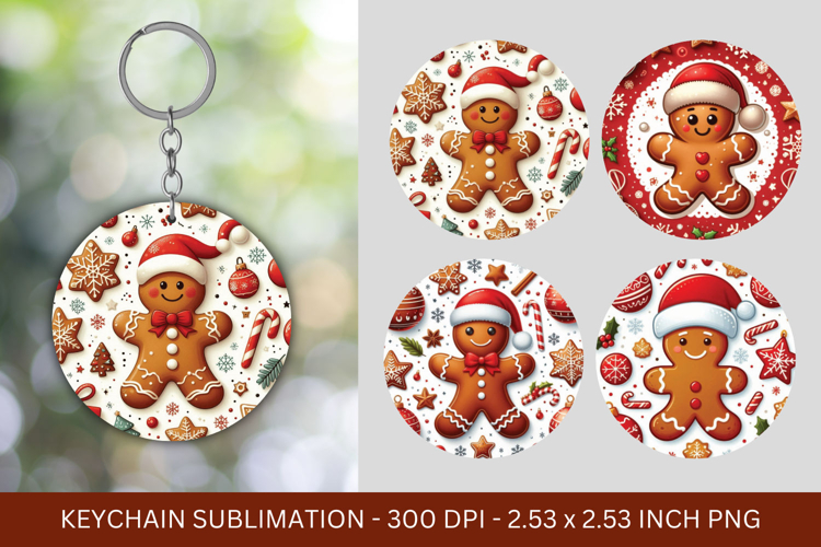 keychain sublimation - gingerbread man