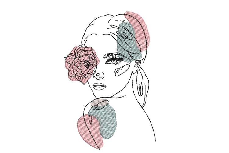 Floral woman Machine Embroidery Design