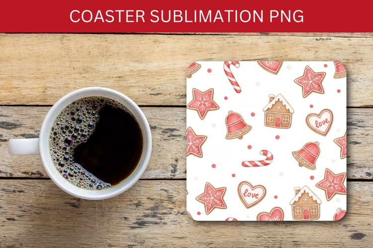 square coaster seamless pattern - christmas love