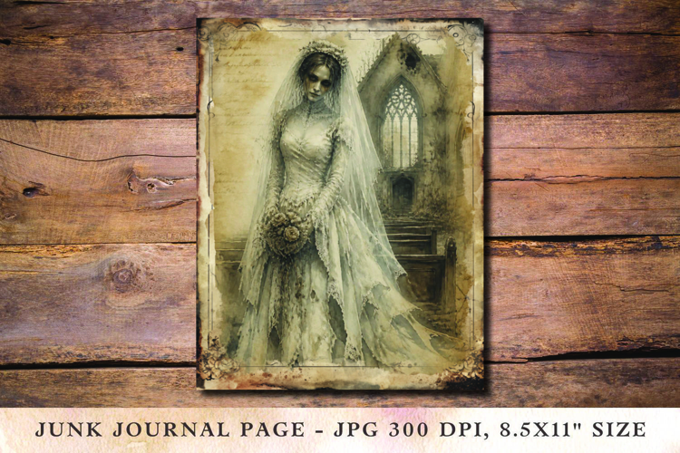 Junk Journal Pages - halloween lady ghost