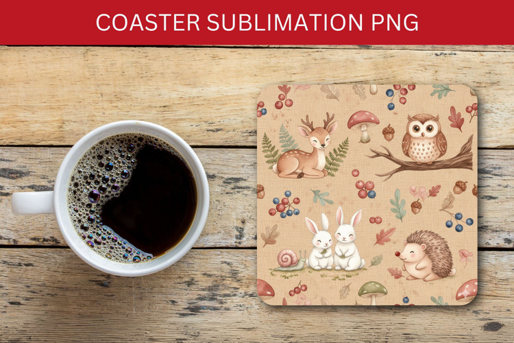 square coaster seamless pattern - nursery animals