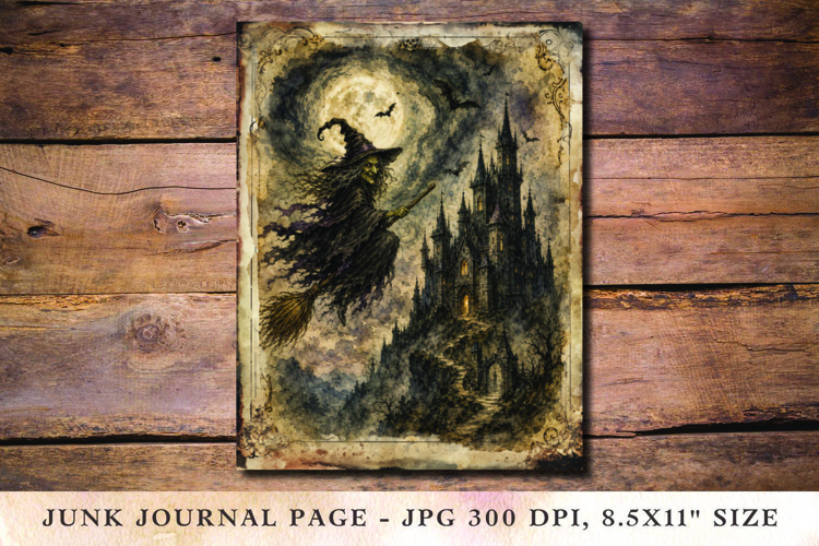 Junk Journal Pages - halloween witch