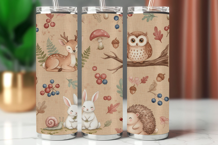 Tumbler Wrap Seamless Pattern - animals