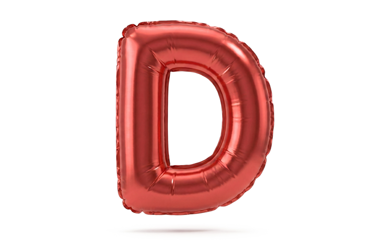 Red Metallic Letter D Foil Balloon Party Decoration
