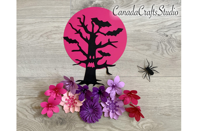 Halloween Paper Flower set, Spooky Tree