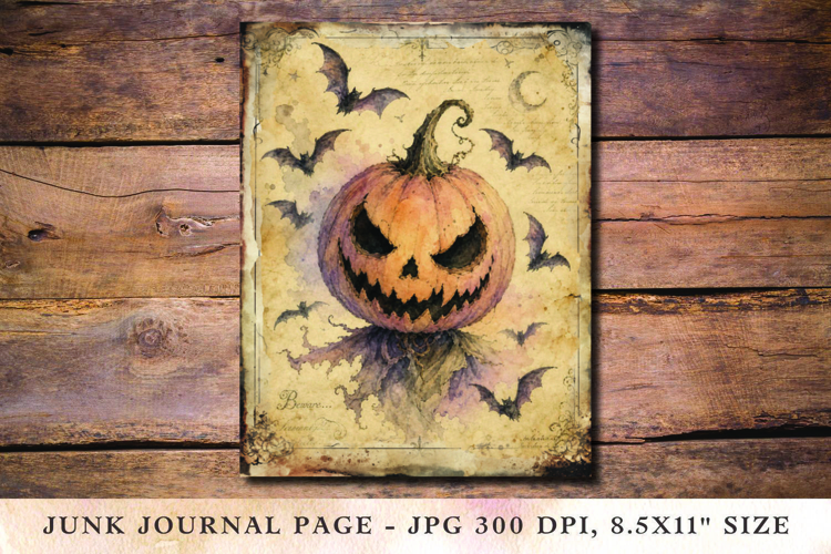 Junk Journal Pages - halloween jack o lantern pumpkin