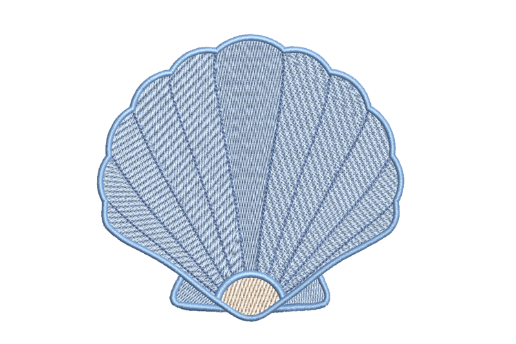 Scallop Shell Embroidery Design 4x4