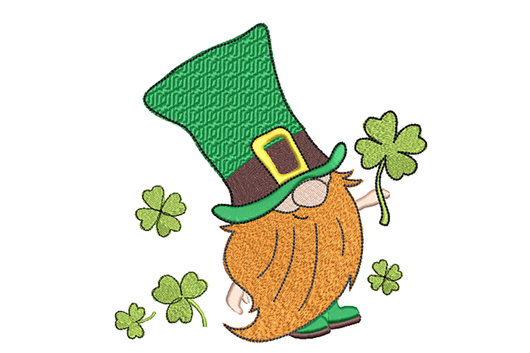 Irish Gnome, St. Patrick Machine embroidery design