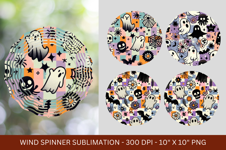 wind spinner - ghost pattern halloween