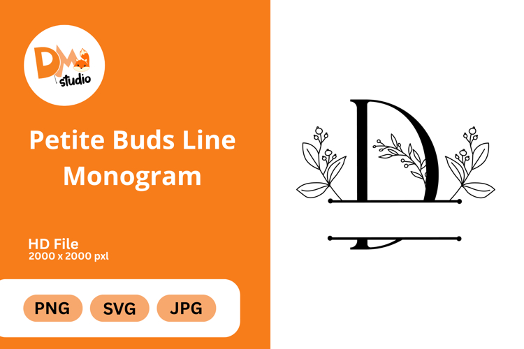 Petite Buds Line Monogram