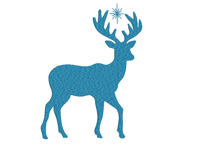 Christmas Deer. Xmas Machine Embroidery