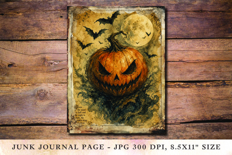 Junk Journal Pages - halloween jack o lantern pumpkin