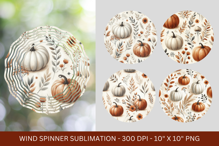 wind spinner - pumpkin fall pattern