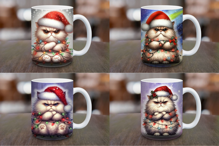 Mug Wrap Sublimation - angry cat