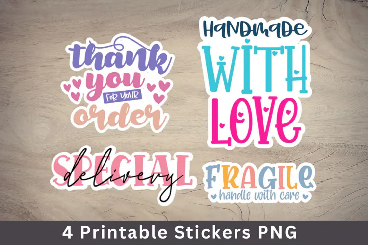 small business packaging stickers PNG file