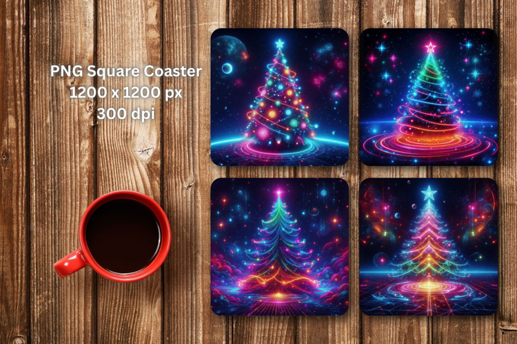 square coaster - cosmic christmas tree