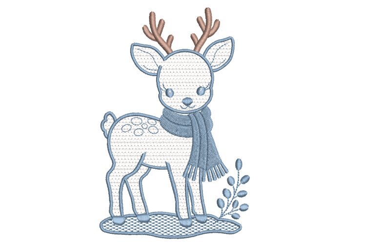 Reindeer Xmas Embroidery design example image 1