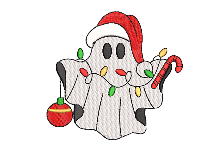 Santa Ghost, Christmas Ghost, Machine Embroidery File