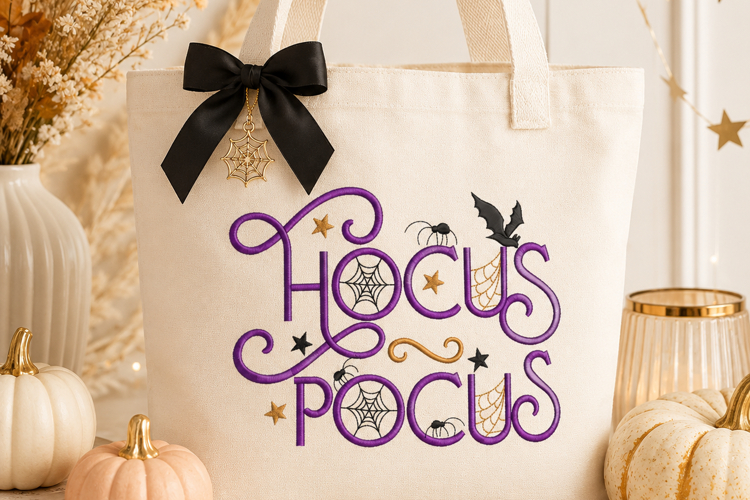 Hocus Pocus, Halloween spider web and bat
