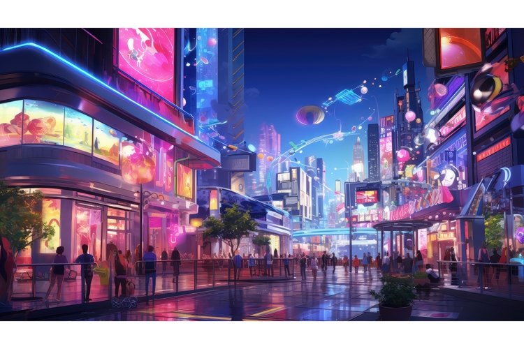 shopping districts urban ai generated example image 1