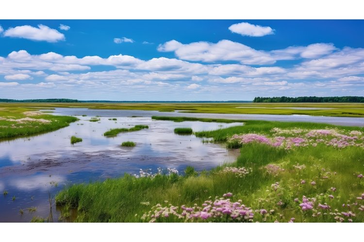 tidal estuarine marsh landscape ai generated