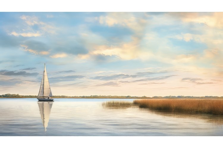 tidal estuarine marsh landscape ai generated