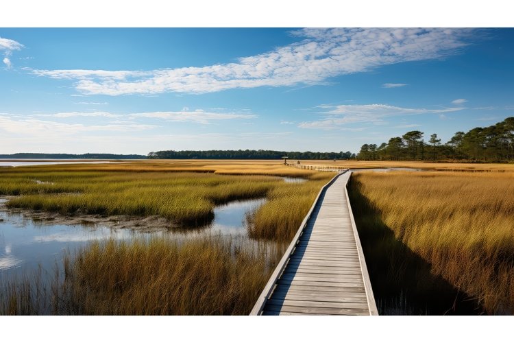 tidal estuarine marsh landscape ai generated