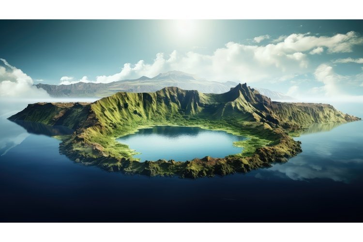 eruption volcanic island landscape ai generated