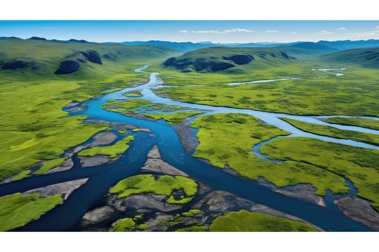 arctic coastal tundra landscape ai generated