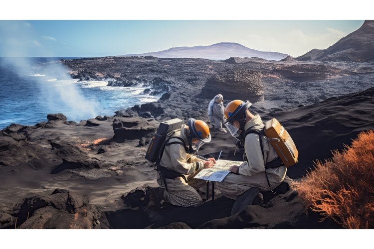 eruption volcanic island landscape ai generated