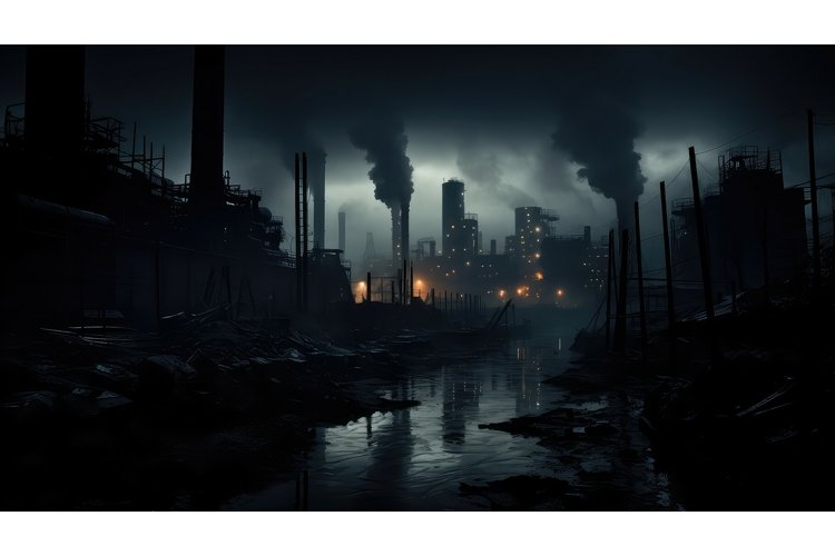 dystopian dark industrial background example image 1