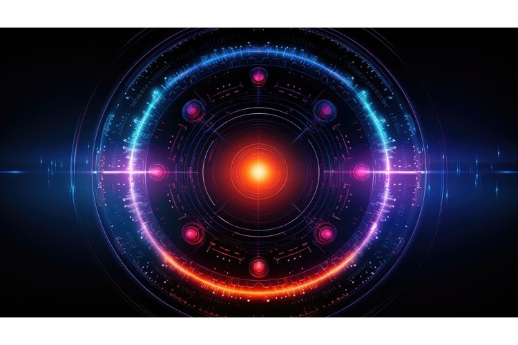 technology futuristic round background example image 1