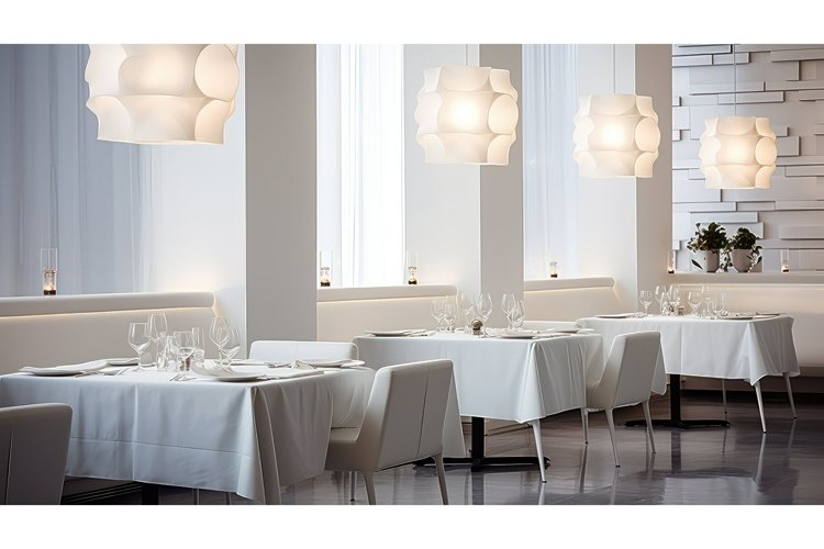 elegant white restaurant background example image 1