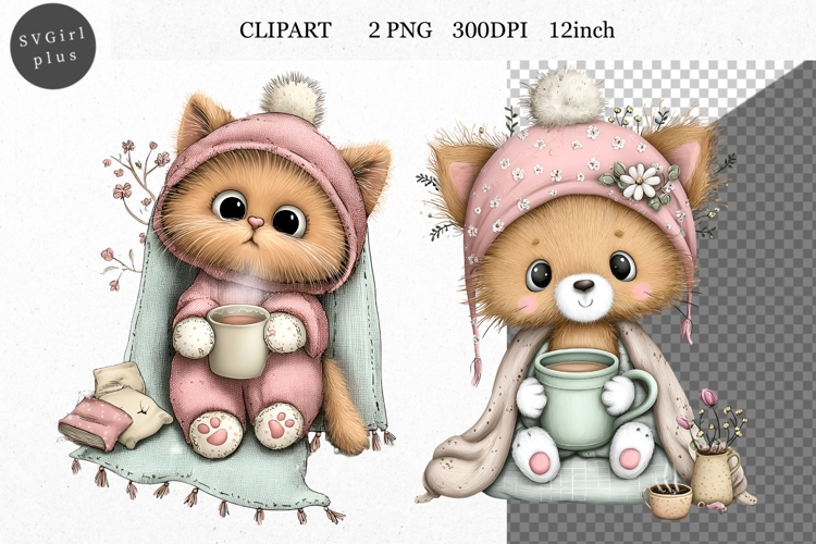 Cat Clipart, Whimsical Clipart,