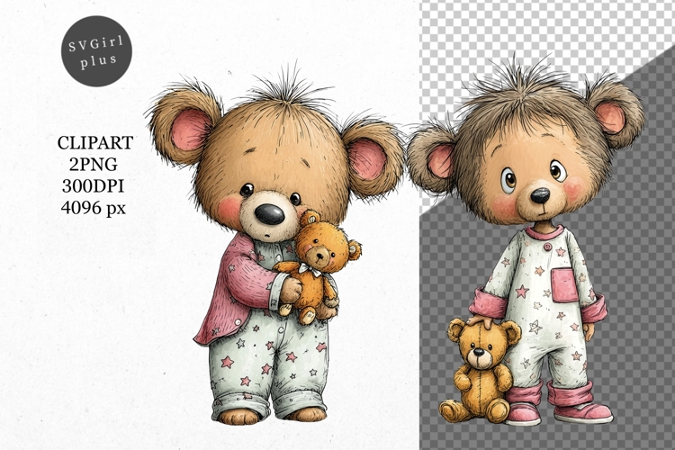 Teddy Bear Clipart, Whimsical Clipart,