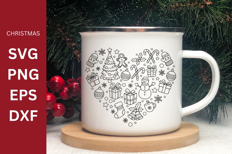 Christmas Heart SVG, Christmas SVG, Cricut