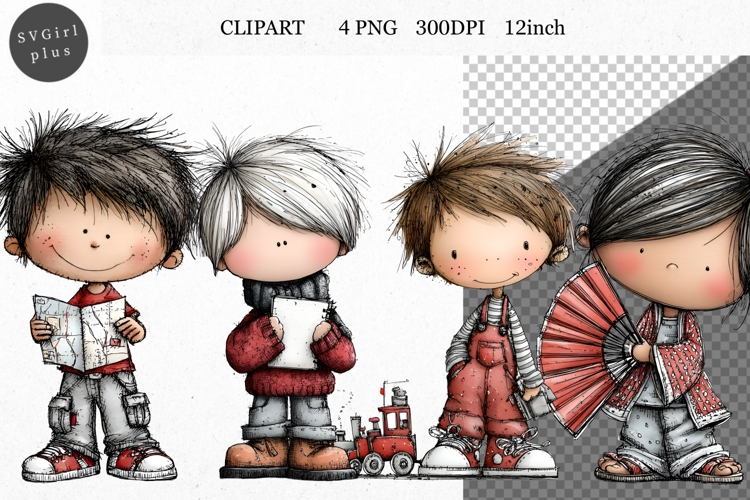 Boy PNG, Boy Clipart, Whimsical Clipart