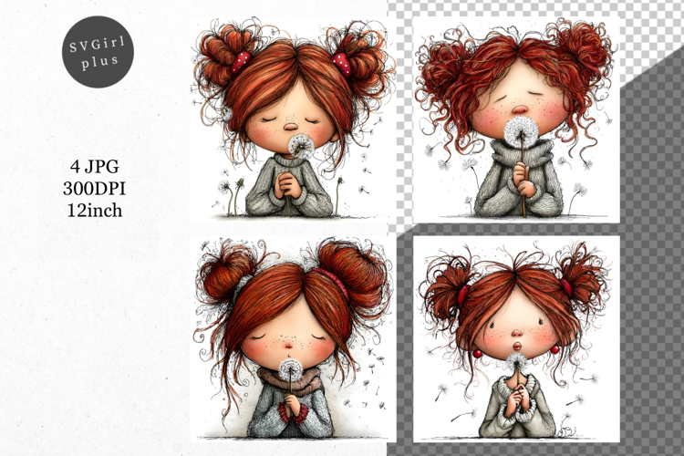 Girl, Whimsical JPG, JPG, Junk journal,