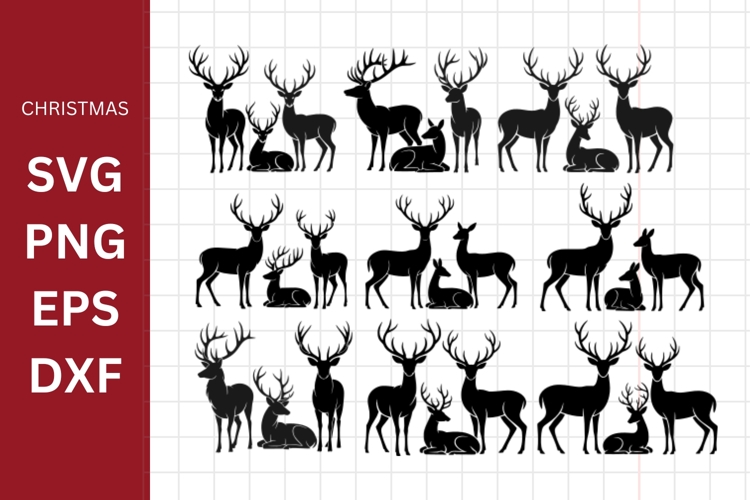 Reindeer SVG, Silhouette, Cricut