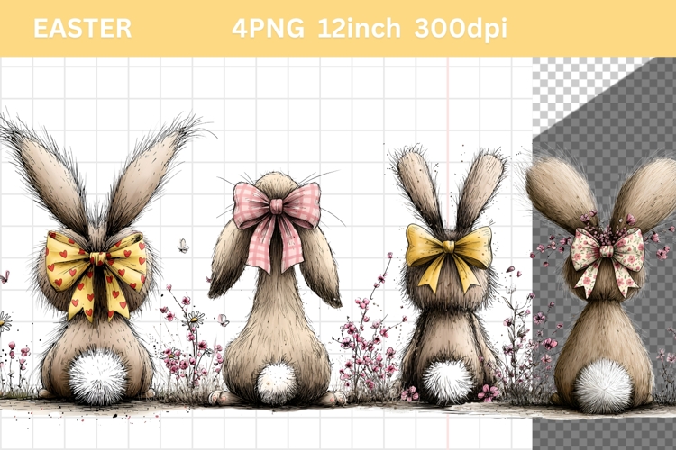 Bunny Clipart, Easter Clipart, Whimsical Clipart,