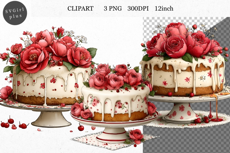 Cake PNG, Mothers Day PNG, Whimsical Clipart,