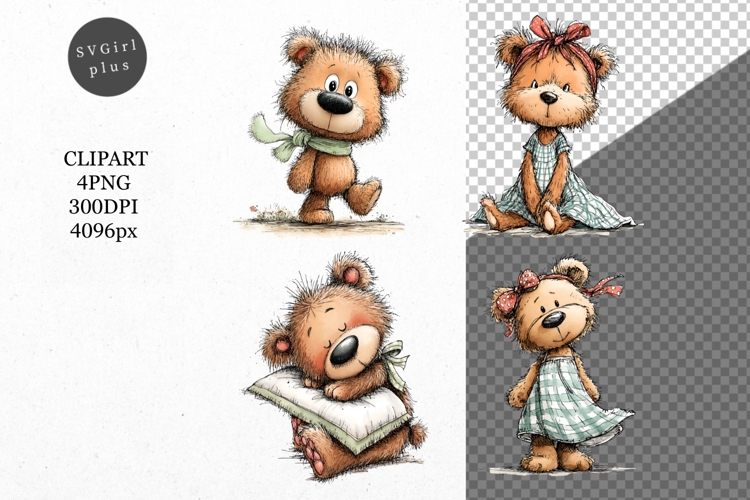 Whimsical Teddy Bear Clipart