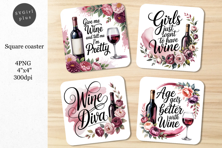 Wine coasters, Holiday coasters, Coasters