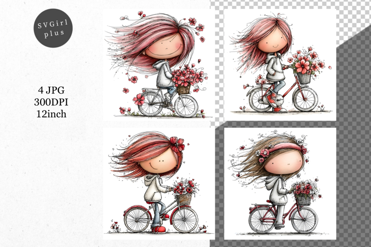 Girl, Whimsical JPG, JPG, Junk journal,