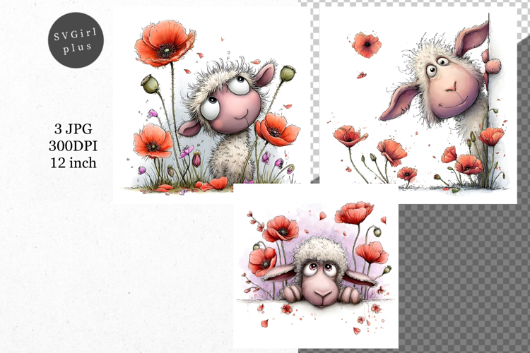 Sheep JPG, Whimsical JPG, JPG, Junk journal,