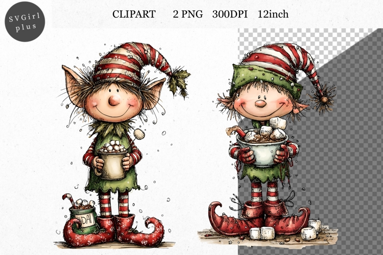 Christmas clipart, Elf clipart, Winter clipart