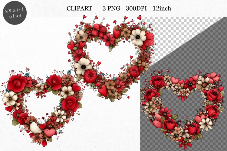 Heart Clipart, Valentines Day Clipart, Whimsical Clipart,