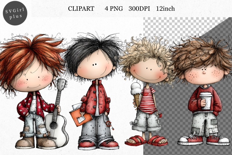 Boy PNG, Boy Clipart, Whimsical Clipart
