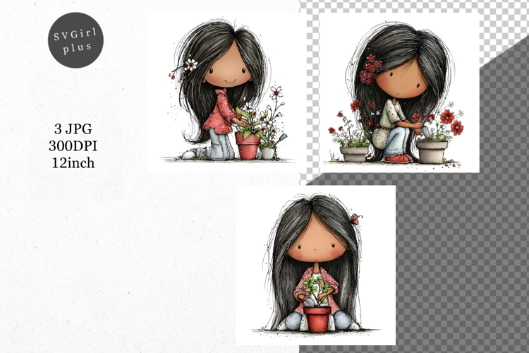 Girl, Whimsical JPG, JPG, Junk journal,